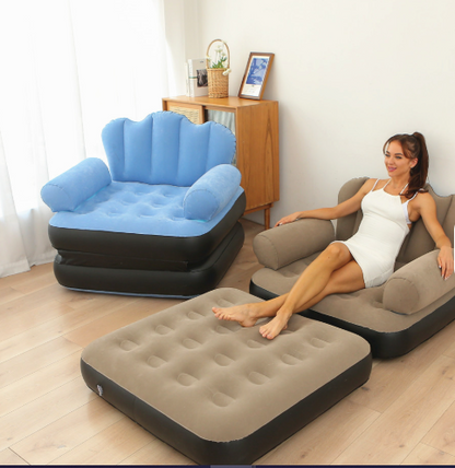 Fauteuil Gonflable Convertible 2-en-1 avec Pompe Offerte