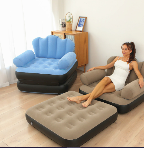 Fauteuil Gonflable Convertible 2-en-1 avec Pompe Offerte